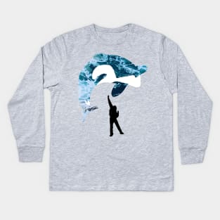 Free Willy Jump Ocean Silhouette Kids Long Sleeve T-Shirt